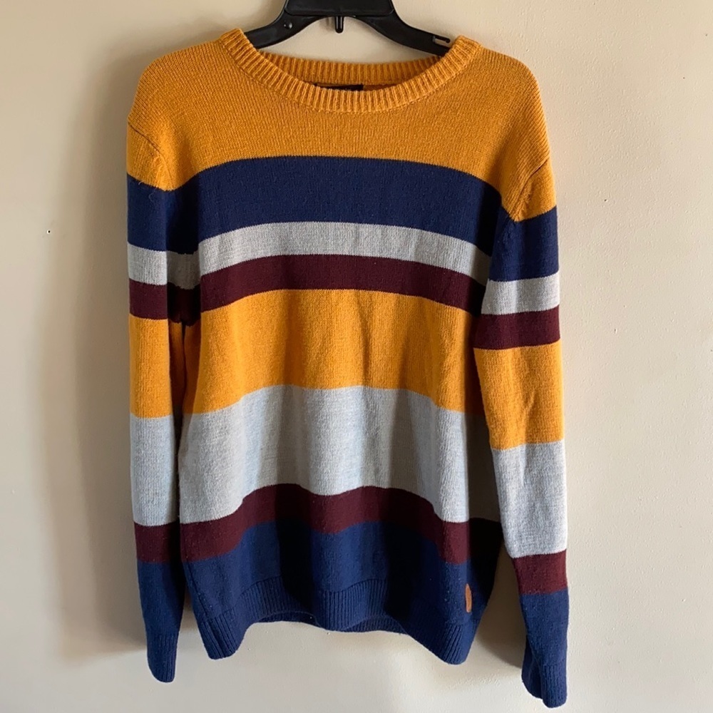Mind Bridge Color Block Long Sleeve Pullover Sweater